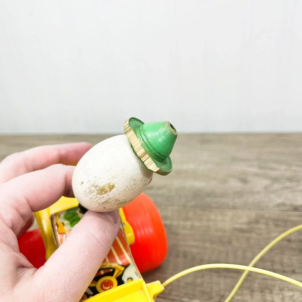 Vintage Fisher-Price Jalopy Pull Toy - Bobble Head Clown